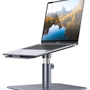 Lamicall Laptop Stand, Swivel Computer Holder Multi-Angle Height Adjustable, Ergonomic 360 Rotating Notebook Desk Riser, Compatible with 10-17" Laptop, Such as MacBook Air Pro, Dell XPS, HP, Gray