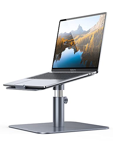 Lamicall Laptop Stand, Swivel Computer Holder Multi-Angle Height Adjustable, Ergonomic 360 Rotating Notebook Desk Riser, Compatible with 10-17" Laptop, Such as MacBook Air Pro, Dell XPS, HP, Gray