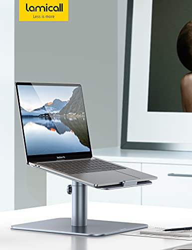 Lamicall Laptop Stand, Swivel Computer Holder Multi-Angle Height Adjustable, Ergonomic 360 Rotating Notebook Desk Riser, Compatible with 10-17" Laptop, Such as MacBook Air Pro, Dell XPS, HP, Gray