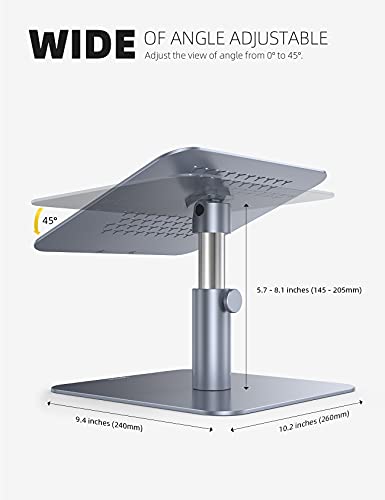 Lamicall Laptop Stand, Swivel Computer Holder Multi-Angle Height Adjustable, Ergonomic 360 Rotating Notebook Desk Riser, Compatible with 10-17" Laptop, Such as MacBook Air Pro, Dell XPS, HP, Gray