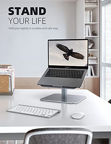 Lamicall Laptop Stand, Swivel Computer Holder Multi-Angle Height Adjustable, Ergonomic 360 Rotating Notebook Desk Riser, Compatible with 10-17" Laptop, Such as MacBook Air Pro, Dell XPS, HP, Gray