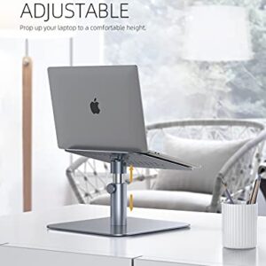 Lamicall Laptop Stand, Swivel Computer Holder Multi-Angle Height Adjustable, Ergonomic 360 Rotating Notebook Desk Riser, Compatible with 10-17" Laptop, Such as MacBook Air Pro, Dell XPS, HP, Gray