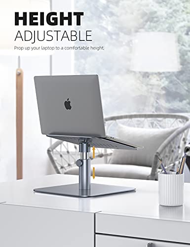 Lamicall Laptop Stand, Swivel Computer Holder Multi-Angle Height Adjustable, Ergonomic 360 Rotating Notebook Desk Riser, Compatible with 10-17" Laptop, Such as MacBook Air Pro, Dell XPS, HP, Gray