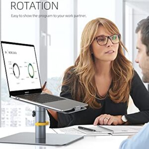 Lamicall Laptop Stand, Swivel Computer Holder Multi-Angle Height Adjustable, Ergonomic 360 Rotating Notebook Desk Riser, Compatible with 10-17" Laptop, Such as MacBook Air Pro, Dell XPS, HP, Gray