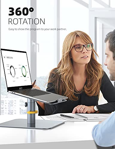 Lamicall Laptop Stand, Swivel Computer Holder Multi-Angle Height Adjustable, Ergonomic 360 Rotating Notebook Desk Riser, Compatible with 10-17" Laptop, Such as MacBook Air Pro, Dell XPS, HP, Gray