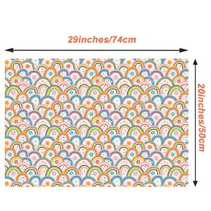 RiukRaiu Birthday Wrapping Paper for Kids Boys Girls - Gift Wrapping Paper with Rainbow, Music Party - Suitable For Birthday, Baby Shower, Party, Holiday - Pack Of 8 Sheets 20 x 29 Inch, Folded Flat