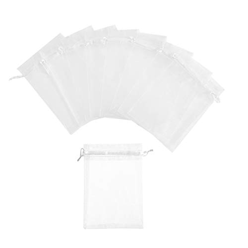 Volanic 100PCS 4X6 Inch Sheer Organza Bags with Drawstring for Candy Jewelry Party Wedding Favor Gift