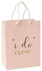 i do crew gift bags – 12 pack baby pink bridal favor bag 210msg with gold foil ‘”i do” crew’ print for bridal party bridal shower bachelorette party hens party bridesmaid gift bags – 9″x7″x4″