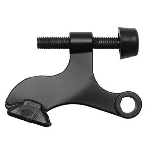 10 pack – designers impressions matte black heavy duty hinge pin adjustable door stop with black tip : 6357