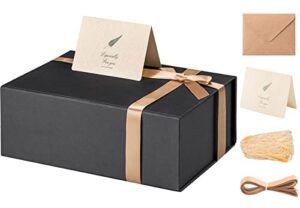 lifelum black gift box 13 x 10 x 5 inch large gift box with lid magnetic gift boxes for presents contains card, ribbon, shredded paper filler gift box for valentine’s day (1 pcs