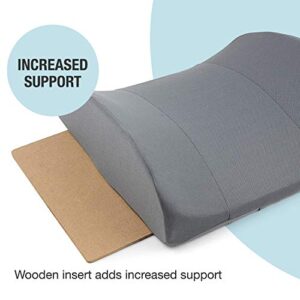 DMI Lumbar Support Pillow for Chair to Assist with Back Support with Removable Washable Cover and Firm Insert to Ease Lower Back Pain while Improving Posture, 14 x 13 x 5, Contoured Foam, Elite, Gray