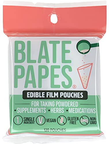 Blate Papes Edible Film Pouches, 120 Count | Gel Film Bags for Taking Herbs and Supplements