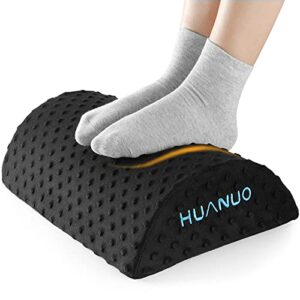 huanuo under desk foot rest – ergonomic footrest with 2 optional covers massage textured surface & non-slip micro beads for airplane, travel, ergonomic foot stool cushion