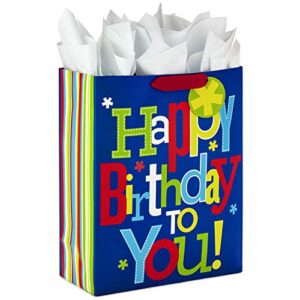 Hallmark 15" Extra Large Gift Bag with Tissue Paper for Birthday (Happy Birthday to You!)