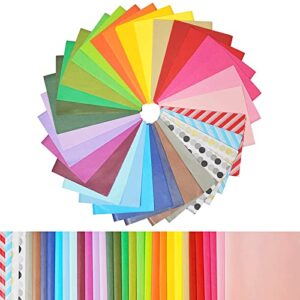 simetufy 320 sheets tissue paper bulk, 32 colors gift wrapping colored tissue paper, 8″ x 12″ premium quality art craft rainbow paper flowers, pom poms crafts or garland