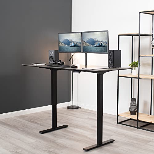 VIVO Electric Stand Up Desk Frame, DIY Workstation, Frame Only, Dual Motor Ergonomic Standing Height Adjustable Base with Memory Controller, Black, DESK-E-200B