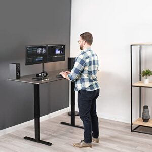 VIVO Electric Stand Up Desk Frame, DIY Workstation, Frame Only, Dual Motor Ergonomic Standing Height Adjustable Base with Memory Controller, Black, DESK-E-200B