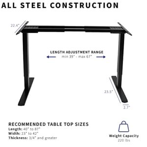 VIVO Electric Stand Up Desk Frame, DIY Workstation, Frame Only, Dual Motor Ergonomic Standing Height Adjustable Base with Memory Controller, Black, DESK-E-200B