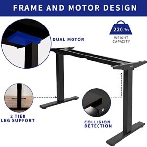 VIVO Electric Stand Up Desk Frame, DIY Workstation, Frame Only, Dual Motor Ergonomic Standing Height Adjustable Base with Memory Controller, Black, DESK-E-200B