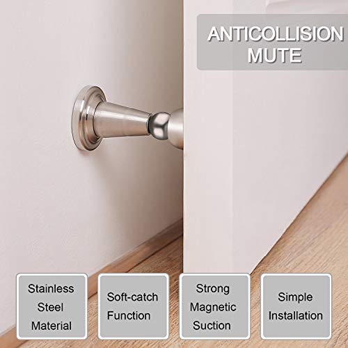 Soft-Catch Magnetic Door Holder Magnetic Doorstops Stainless Steel Wall Mount Door Stop (1)