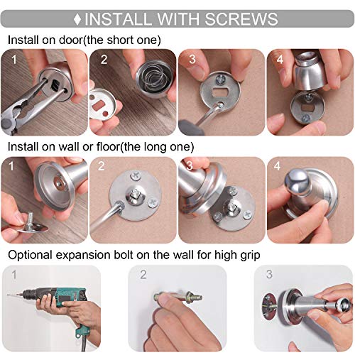 Soft-Catch Magnetic Door Holder Magnetic Doorstops Stainless Steel Wall Mount Door Stop (1)