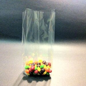 UNIQUEPACKING 100 Pcs 4x2x12 Clear Side Gusseted Cello Cellophane Bags Good for Candy Cookie Bakery