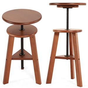 viswin 19″-26″ h wooden adjustable height stool, beech wood artist stool for drafting table, painting stool for artists, adults, wood chair for bar, kitchen, home use, office, studio