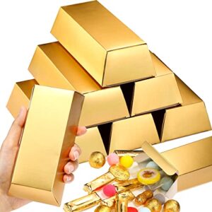 24 pieces gold bars fake bar gift box golden party favor chocolate gold coins foil treasure brick paper boxes for christmas party casino theme decoration candy treats toys, 5.5 x 3.2 inches (24 pcs)