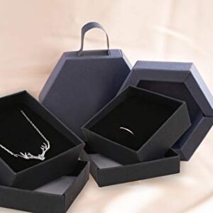 dedoot Kraft Jewelry Boxes, Pack of 30 Square Cardboard Jewelry Gift Box 2.8x2.8x1.2 Inch Small Necklace Ring Earring Kraft Box for Jewelry Set with Velvet Cushion, Black