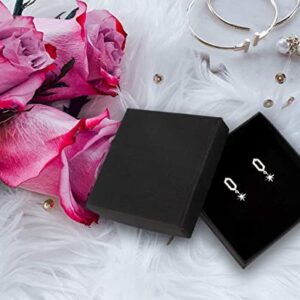 dedoot Kraft Jewelry Boxes, Pack of 30 Square Cardboard Jewelry Gift Box 2.8x2.8x1.2 Inch Small Necklace Ring Earring Kraft Box for Jewelry Set with Velvet Cushion, Black