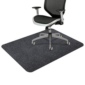 sallous chair mat for hard floors, 55″ x 35″ desk chair mat for hard surface, 1/6″ thick office chair mat for hardwood floor, low-pile desk rug for home, rolled packaging, dark gray