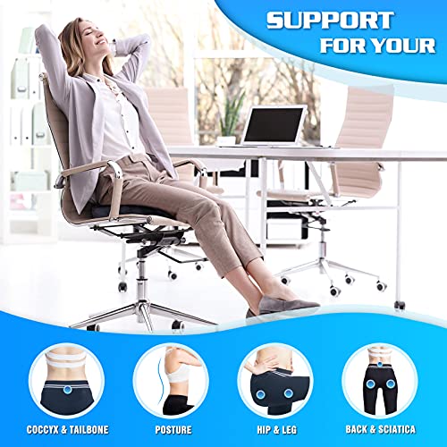 K KNODEL Seat Cushion, Seat Cushion for Office Chair, Non-Slip Office Chair Cushion, Perfect for Back, Coccyx & Tailbone Pain Relief (Black)