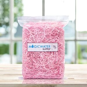 MagicWater Supply Crinkle Cut Paper Shred Filler (1/2 LB) for Gift Wrapping & Basket Filling - Light Pink