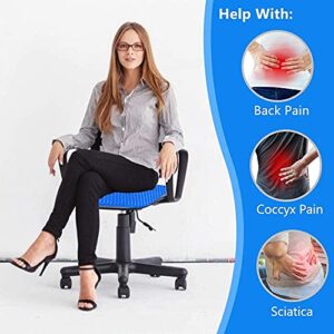 Extra Large Gel Seat Cushion, Office Seat Cushion for Long Sitting Breathable Egg Gel Cushion for Office Home Chairs, Cars, Long Trips – Back, Sciatica, Hip, Tailbone Pain Relief Cushion (Blue)