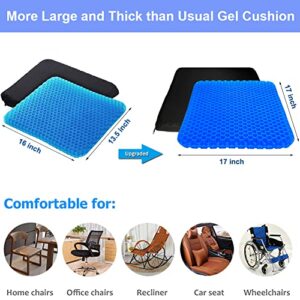 Extra Large Gel Seat Cushion, Office Seat Cushion for Long Sitting Breathable Egg Gel Cushion for Office Home Chairs, Cars, Long Trips – Back, Sciatica, Hip, Tailbone Pain Relief Cushion (Blue)