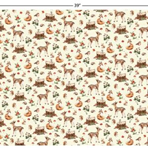 Woodland Baby Animals Gift Wrap by Wrap and Revel—Baby Shower Wrapping Paper Folded flat, 27 x 39 inches with Deer, Fox, Hedgehog, Bunny Rabbit, Mouse