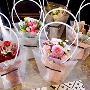 BBC Clear Flower Bouquet Bags with Handle Florist Shop Packaging Supplies, 5 Pcs (11.4 * 5.9 * 16.7inch)