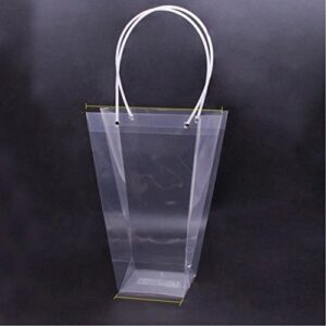 BBC Clear Flower Bouquet Bags with Handle Florist Shop Packaging Supplies, 5 Pcs (11.4 * 5.9 * 16.7inch)