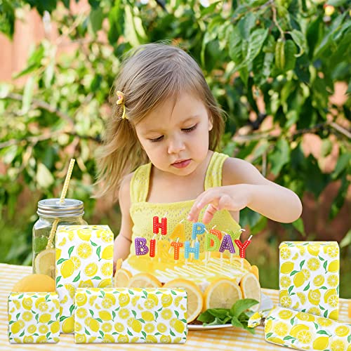 Whaline 100 Sheet Lemon Tissue Paper Spring Summer Lemon Tissue Paper Fruit Wrapping Tissue Paper for Birthday Baby Shower Party Favor Decor Craft Gift Packing Bag Box, 13.8 x 19.7