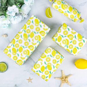 Whaline 100 Sheet Lemon Tissue Paper Spring Summer Lemon Tissue Paper Fruit Wrapping Tissue Paper for Birthday Baby Shower Party Favor Decor Craft Gift Packing Bag Box, 13.8 x 19.7