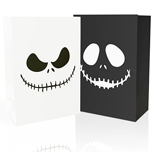 12Pcs Nightmare Before Christmas Gift Bags Party Supplies Christmas Smile Paper Candy Bag Birthday Party Favors for Boys Girls, 2 Patterns