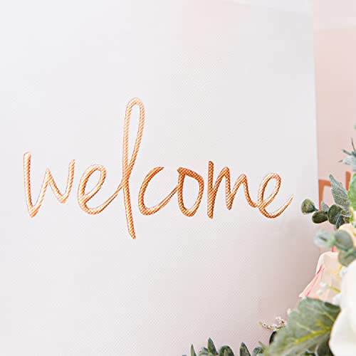 Crisky Reuseable Whtie Rose Gold Welcome Bags for Wedding Birthday Party, 25 Counts Medium Size Eco-Friendly Non-Woven Guest Gift Bags, 11x4x9 Inches