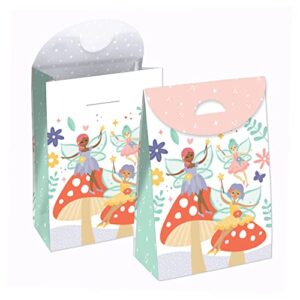 Big Dot of Happiness Let’s Be Fairies - Fairy Garden Birthday Gift Favor Bag - Party Goodie Boxes - Set of 12