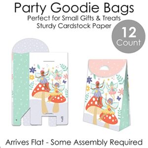 Big Dot of Happiness Let’s Be Fairies - Fairy Garden Birthday Gift Favor Bag - Party Goodie Boxes - Set of 12