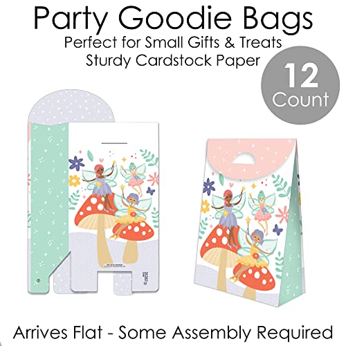 Big Dot of Happiness Let’s Be Fairies - Fairy Garden Birthday Gift Favor Bag - Party Goodie Boxes - Set of 12