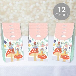 Big Dot of Happiness Let’s Be Fairies - Fairy Garden Birthday Gift Favor Bag - Party Goodie Boxes - Set of 12