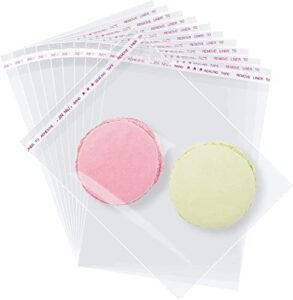 webakin clear cookie bags self sealing opp cello bags for bakery cookies clear lip & tape bags 3 7/8 x 5 1/2″ – pack of 200