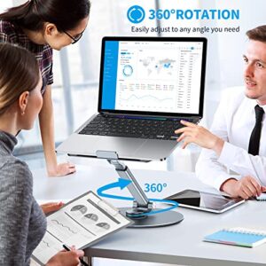 SmartDevil Laptop Stand for Desk, Adjustable Height to 20'', Computer Stand for Laptop, Laptop Riser with 360 Rotating Base, Portable Laptop Holder for MacBook Air Pro, All Laptops up to 17 inches
