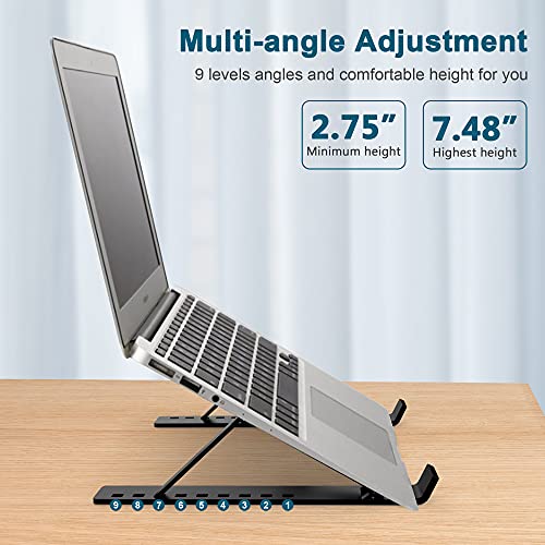 Laptop Stand,Lightweight Portable Foldable Lifting Computer Stand, Plastic 6-Angle Adjustable Laptop Stand, Ergonomic, Light and Strong, Suitable for MacBook Air Pro, Dell, and All Brand laptops