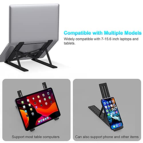 Laptop Stand,Lightweight Portable Foldable Lifting Computer Stand, Plastic 6-Angle Adjustable Laptop Stand, Ergonomic, Light and Strong, Suitable for MacBook Air Pro, Dell, and All Brand laptops